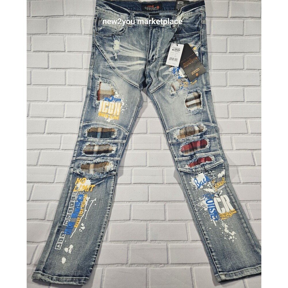 BRAND NEW Copper Rivet Mens Jeans 34/32 SLIM FIT